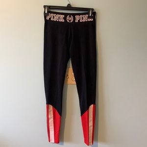 Pink Victoria Secret Black/Red Yoga Leggings S